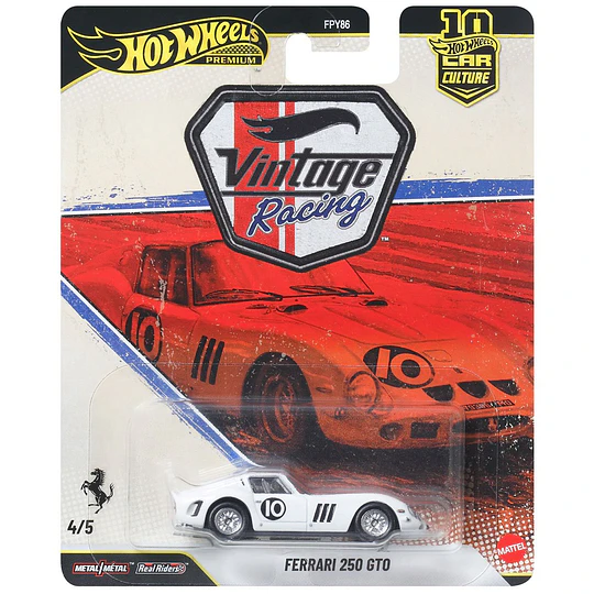 Ferrari 250 GTO Vintage Racing Car Culture Hot Wheels Premium 1:64