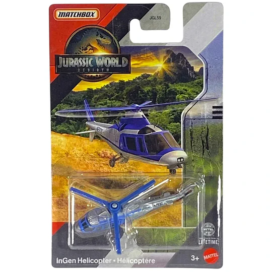 InGen Helicopter Jurassic World Rebirth Matchbox 1:64