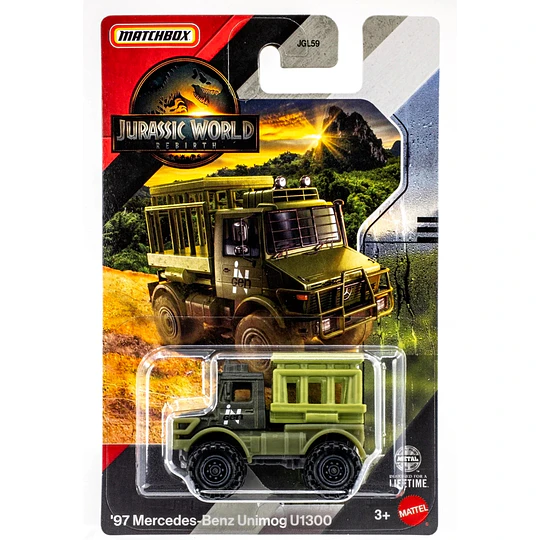 '97 Mercedes-Benz Unimog U1300 Jurassic World Rebirth Matchbox 1:64