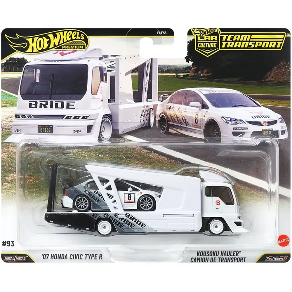'07 Honda Civic Type R #93 Team Transport Hot Wheels Premium 1:64