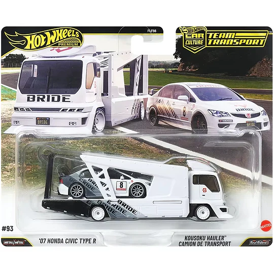 '07 Honda Civic Type R #93 Team Transport Hot Wheels Premium 1:64