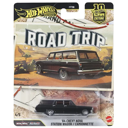 '64 Chevy Nova Station Wagon Road Trip Car Culture Hot Wheels Premium