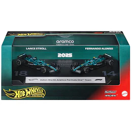 Aston Marin Aramco Formula One Team (#14 y #18) 2-Pack Formula 1 Hot Wheels Premium 1:64