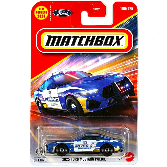 2025 Ford Mustang Police Vehículo Matchbox Básico Car Collection 1:64