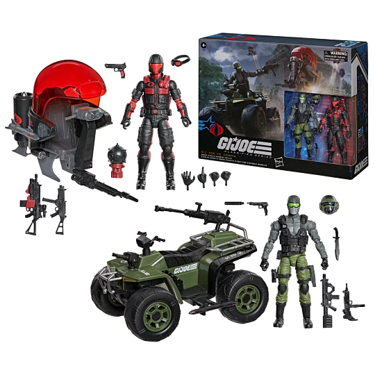 Snake Eyes & Varmint ATV vs. Stealth Viper & Cobra Stealth Flight Pod (Trubble Bubble) Set G.I. Joe Classified Series 6