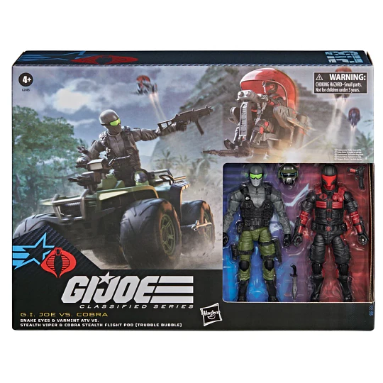 Snake Eyes & Varmint ATV vs. Stealth Viper & Cobra Stealth Flight Pod (Trubble Bubble) Set G.I. Joe Classified Series 6
