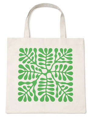 Bolso tote bag algodón 100% Hoja Verde + empaque