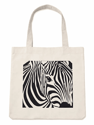 Bolso tote bag algodon 100% Mirada de Cebra + empaque