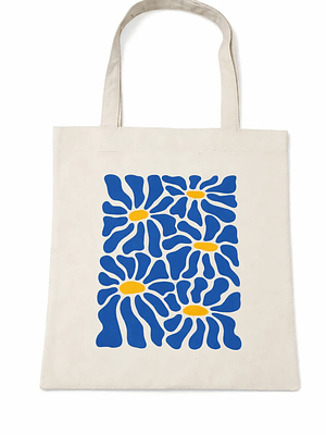 Bolso tote bag algodón 100% Jardín Azul + empaque