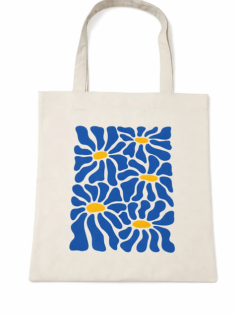 Bolso tote bag algodón 100% Jardín Azul + empaque 2