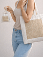 Bolso tote bag algodón 100% Greca Dorada + empaque - Miniatura 1