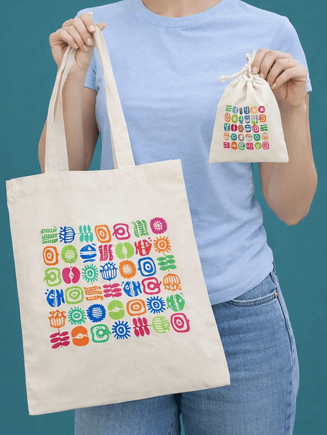 Bolso tote bag algodón 100% Mosaico + empaque 1