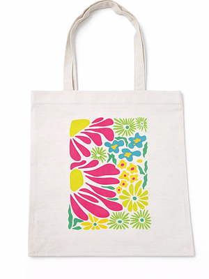 Bolso tote bag algodón 100% Jardín Alegre + empaque
