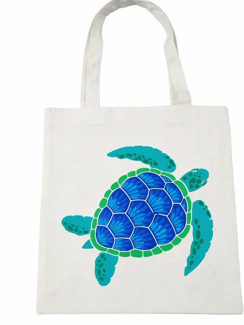 Bolso tote bag algodón 100% Tortuga Marina + empaque 2