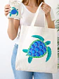 Bolso tote bag algodón 100% Tortuga Marina + empaque - Miniatura 1