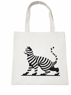 Bolso tote bag algodón 100% Felina Cebra + empaque