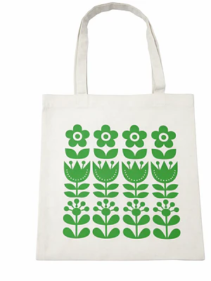 Bolso tote bag algodón 100% Flora Verde + empaque