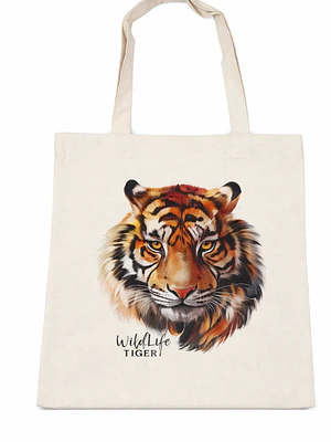 Bolso tote bag algodón 100% Mirada Tigre + empaque