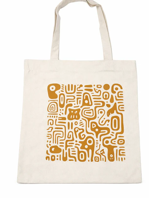 Bolso tote bag algodón 100% Tribu Ocre + empaque 2