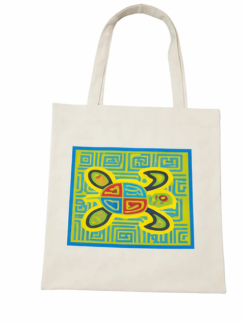 Bolso tote bag algodón 100% Tortuga Laberinto + empaque 2