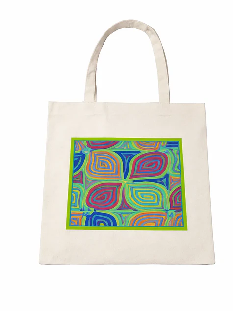 Bolso tote bag algodón 100% Laberinto Neón + empaque 2