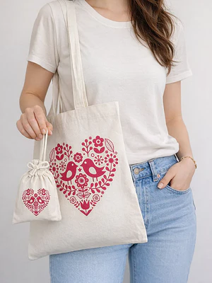 Bolso tote bag algodón 100% Amor Botánico + empaque