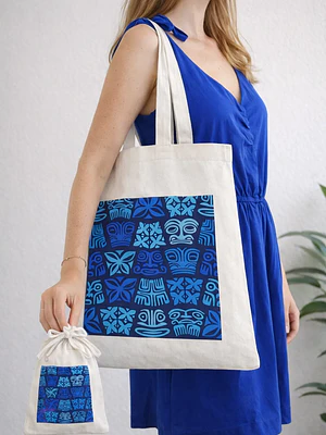 Bolso tote bag algodón 100% Pacífico Azul + empaque