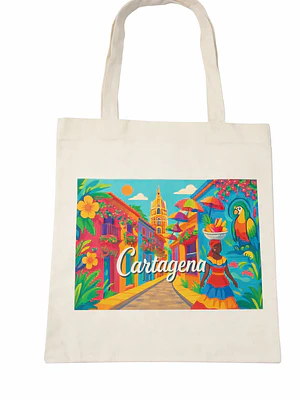 Bolso tote bag algodón 100% Ciudad Amurallada Pop + empaque