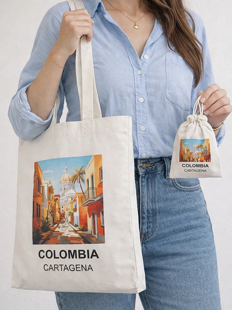 Bolso tote bag algodón 100% Callecita Heroica + empaque 1