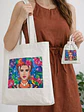 Bolso tote bag algodón 100% Frida Tropical + empaque - Miniatura 1