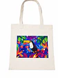 Bolso tote bag algodón 100% Tucán Tropical + empaque - Miniatura 2
