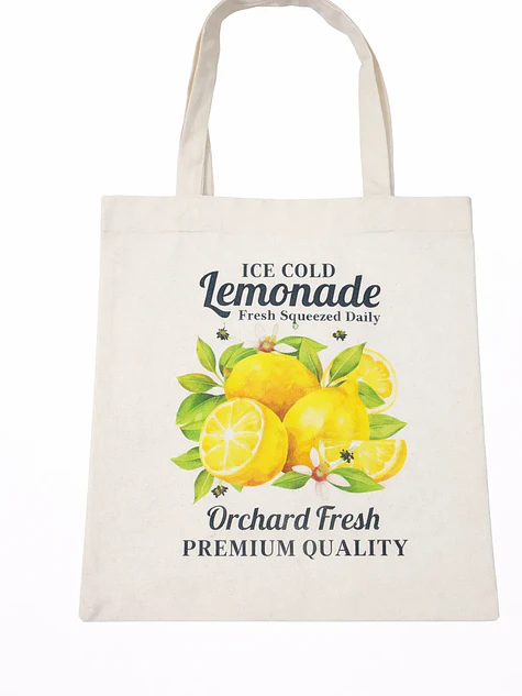 Bolso tote bag algodón 100% Verano Cítrico + empaque 2