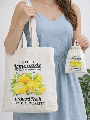 Bolso tote bag algodón 100% Verano Cítrico + empaque