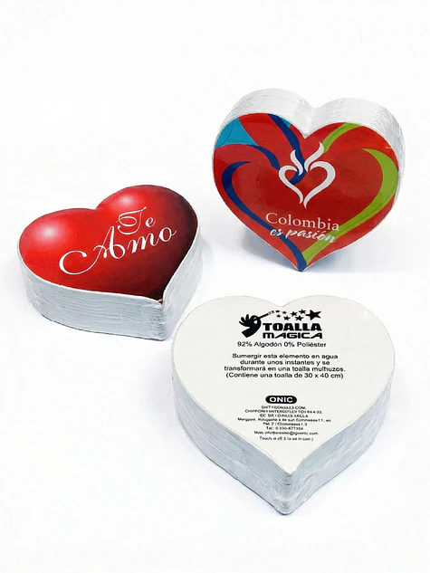 Toalla Comprimida Promocional para Empresas forma de corazón 3