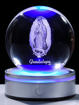 Movdyka 3D Crystal Ball Jesus Statue Christian Gift for Women & Men - Laser Engraved Sacred Heart of Jesus Figurine with Night Light Base
