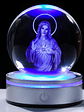 Movdyka 3D Crystal Ball Jesus Statue Christian Gift for Women & Men - Laser Engraved Sacred Heart of Jesus Figurine with Night Light Base - thumbnail 4