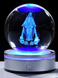Movdyka 3D Crystal Ball Jesus Statue Christian Gift for Women & Men - Laser Engraved Sacred Heart of Jesus Figurine with Night Light Base - thumbnail 8