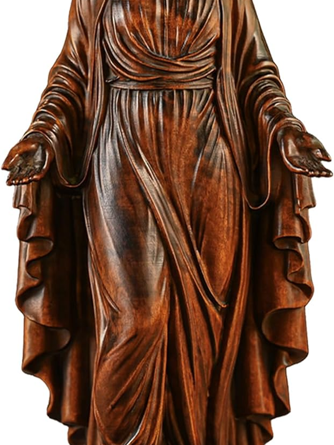 BGCOPPER Wooden Sacred Heart of Jesus Statue, Handmade Jesus Figurine Ornament, Catholic Figure Religious Gift for Home Decor Christmas - 4.3 Inch 1