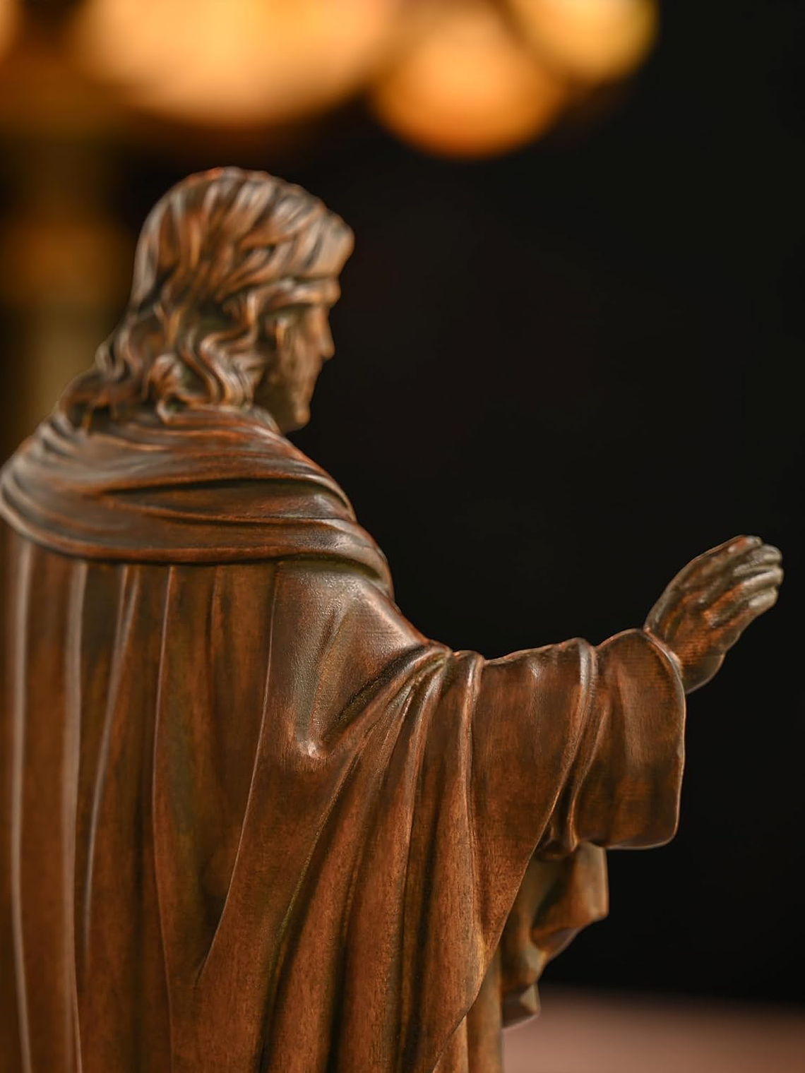 BGCOPPER Wooden Sacred Heart of Jesus Statue, Handmade Jesus Figurine Ornament, Catholic Figure Religious Gift for Home Decor Christmas - 4.3 Inch 9