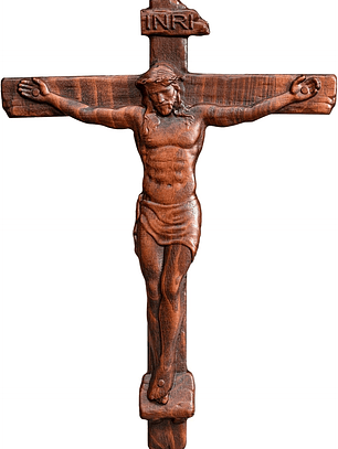 BGCOPPER Standing Crucifix Wall Cross, INRI Jesus Cross for Wall, Handmade Wooden Cross Wall Decor for Home Christmas Gift - 10 Inch