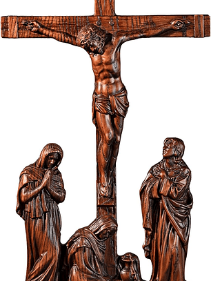 BGCOPPER Standing Crucifix Wall Cross, INRI Jesus Cross for Wall, Handmade Wooden Cross Wall Decor for Home Christmas Gift - 10 Inch