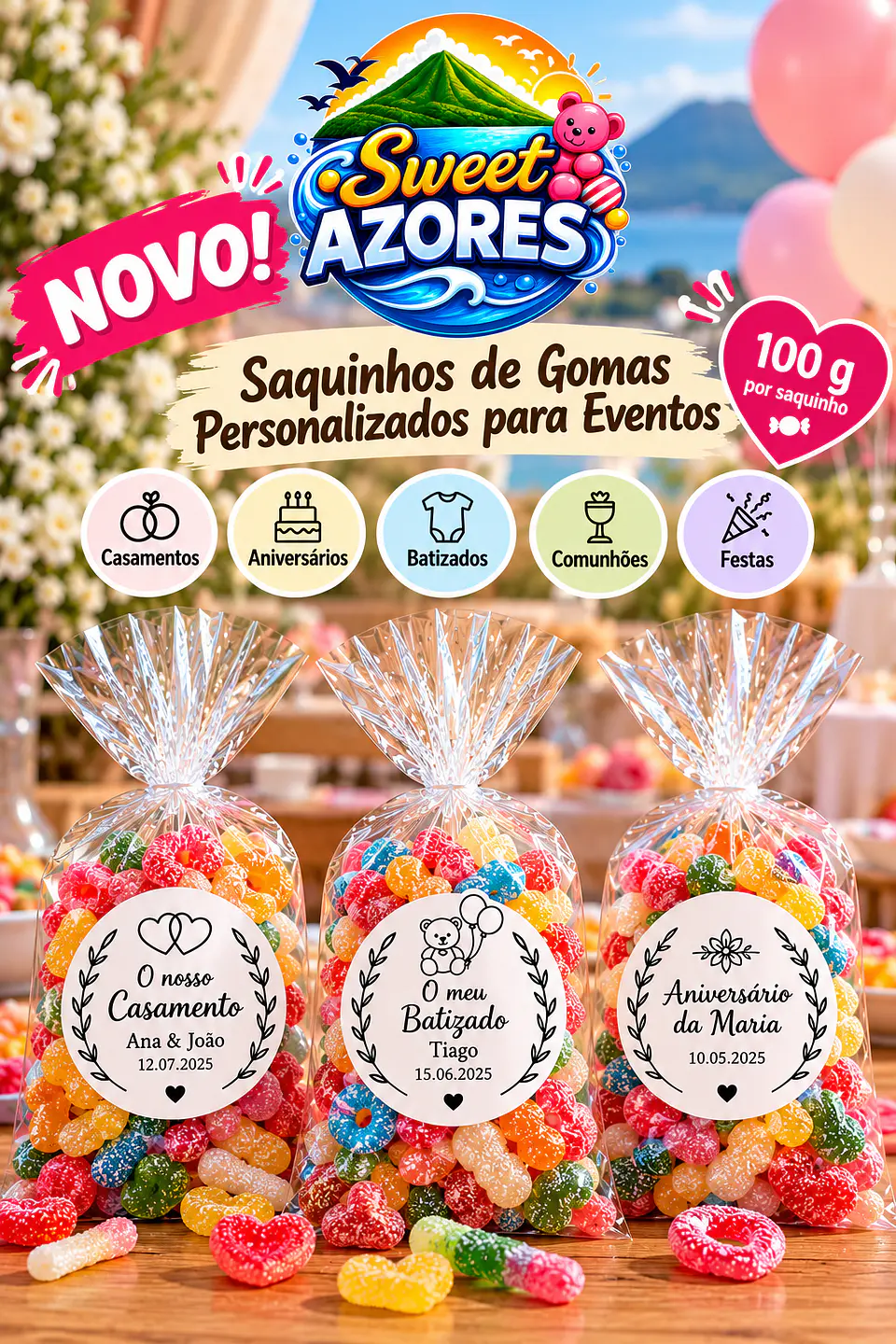 Saquinhos de Gomas Personalizados para Eventos – 100 g 1