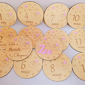 Placas de nascimento / Milestones ursinho