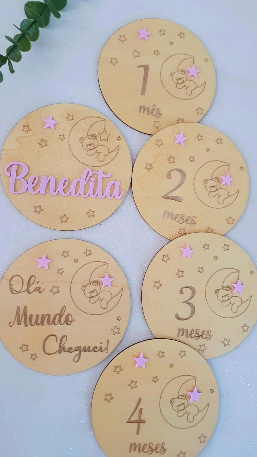 Placas de nascimento / Milestones ursinho 3