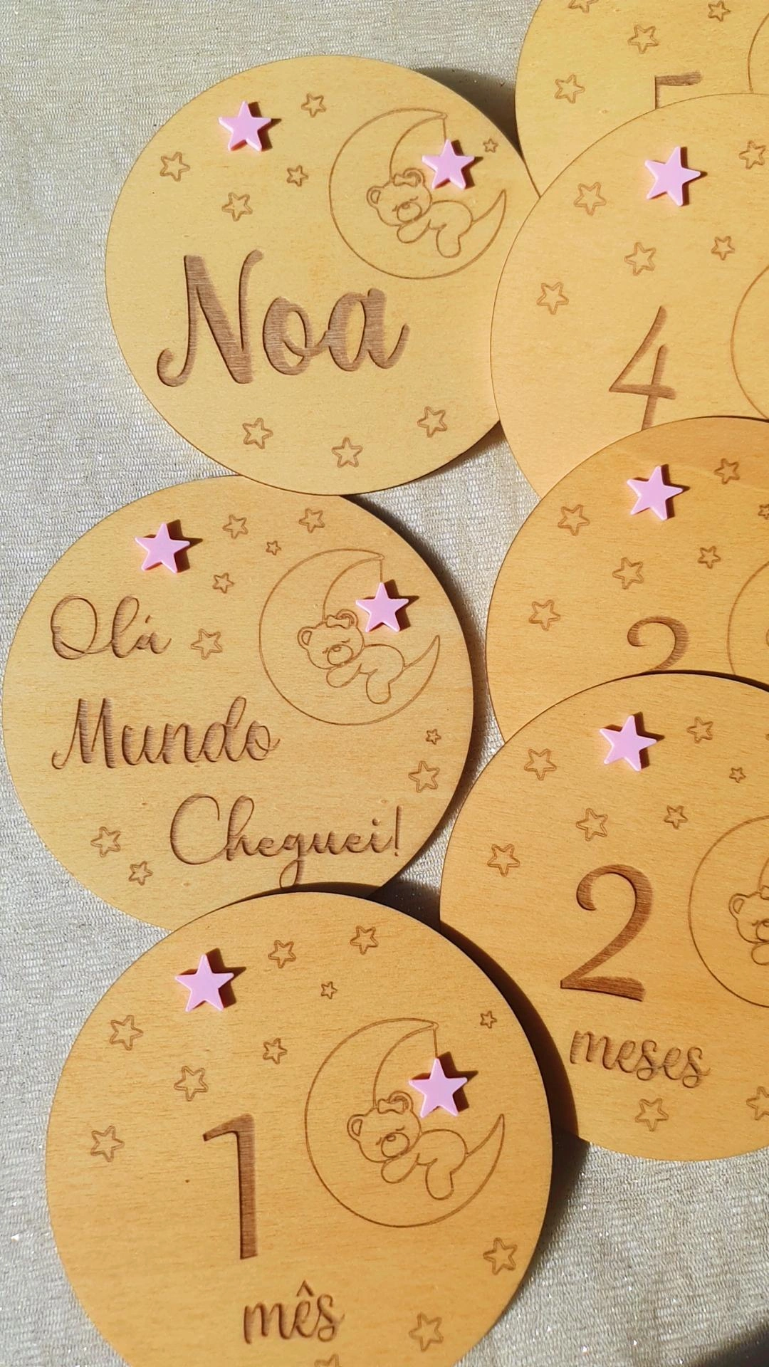 Placas de nascimento / Milestones ursinho 4
