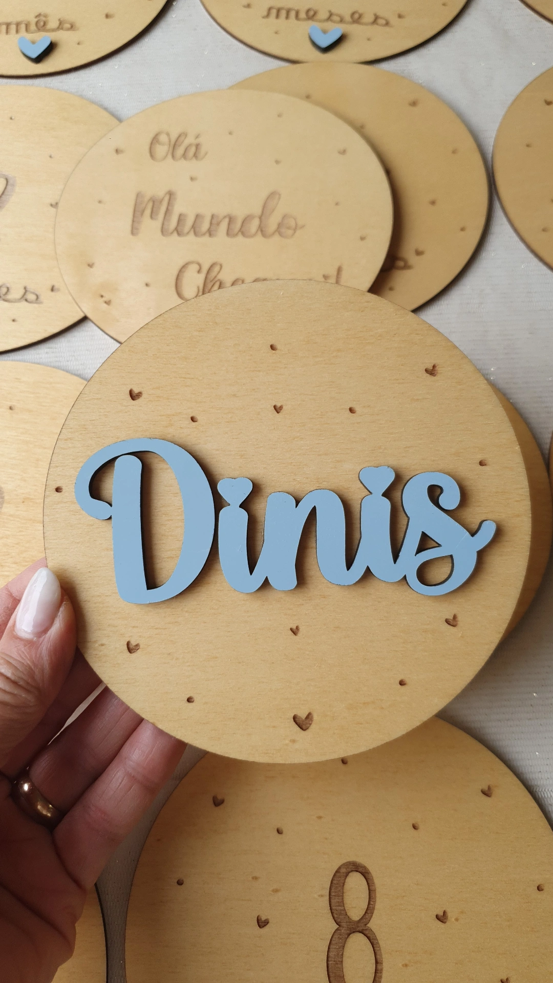 Placas de nascimento / Milestones corações l 1