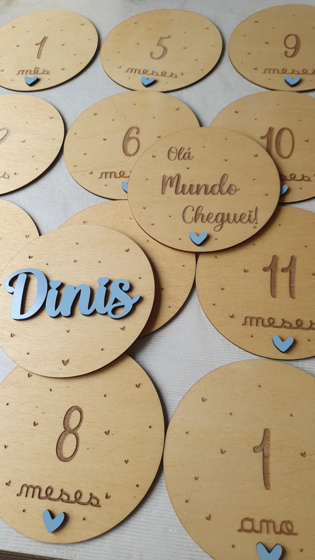 Placas de nascimento / Milestones corações l 5