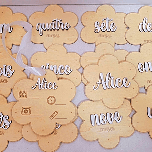 Placas de nascimento / Milestones flor