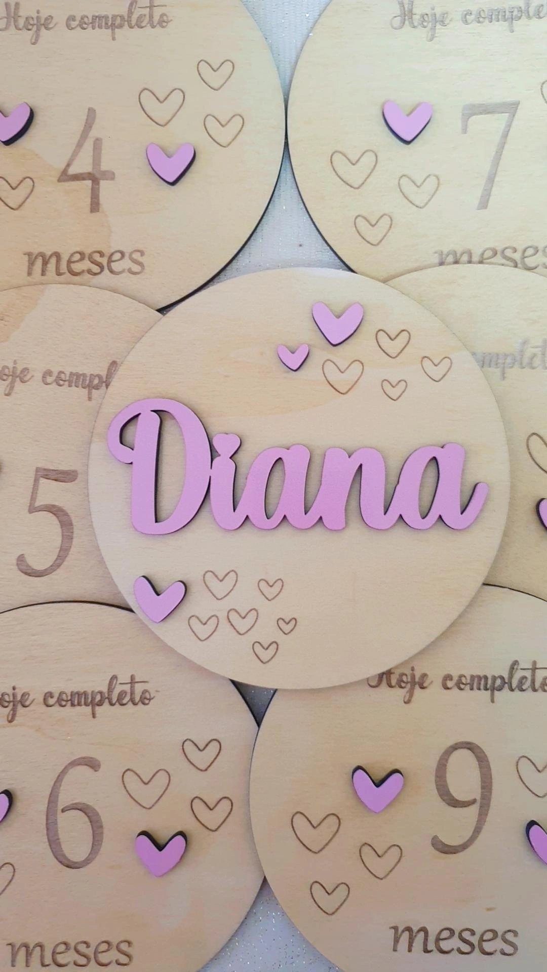 Placas de nascimento / Milestones corações ll 1