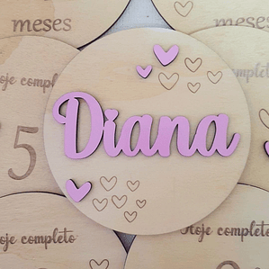 Placas de nascimento / Milestones corações ll